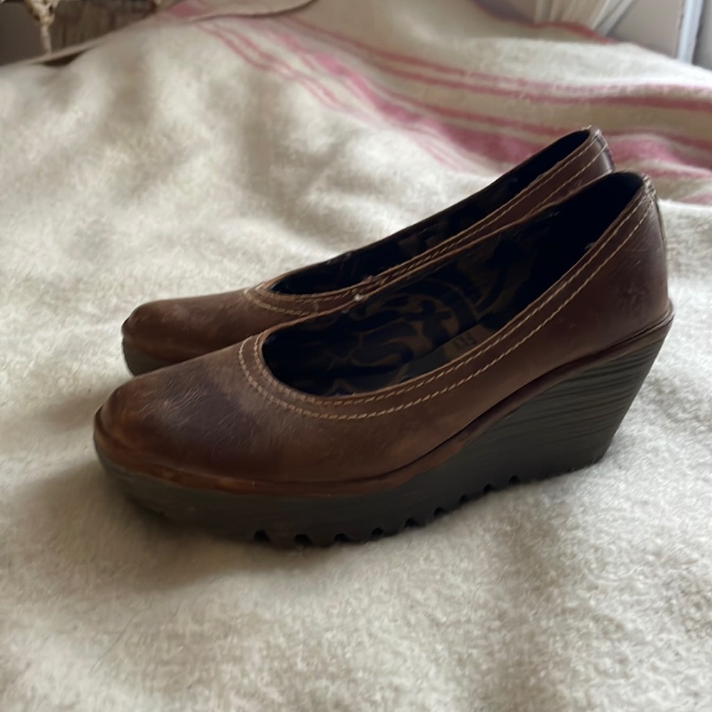 Fly London Brown Wedge heels US sz 8